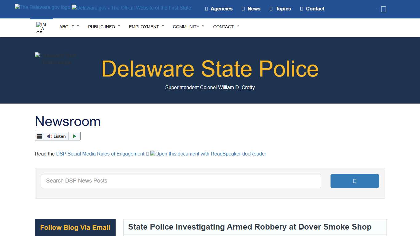 Newsroom - Delaware State Police - State of Delaware