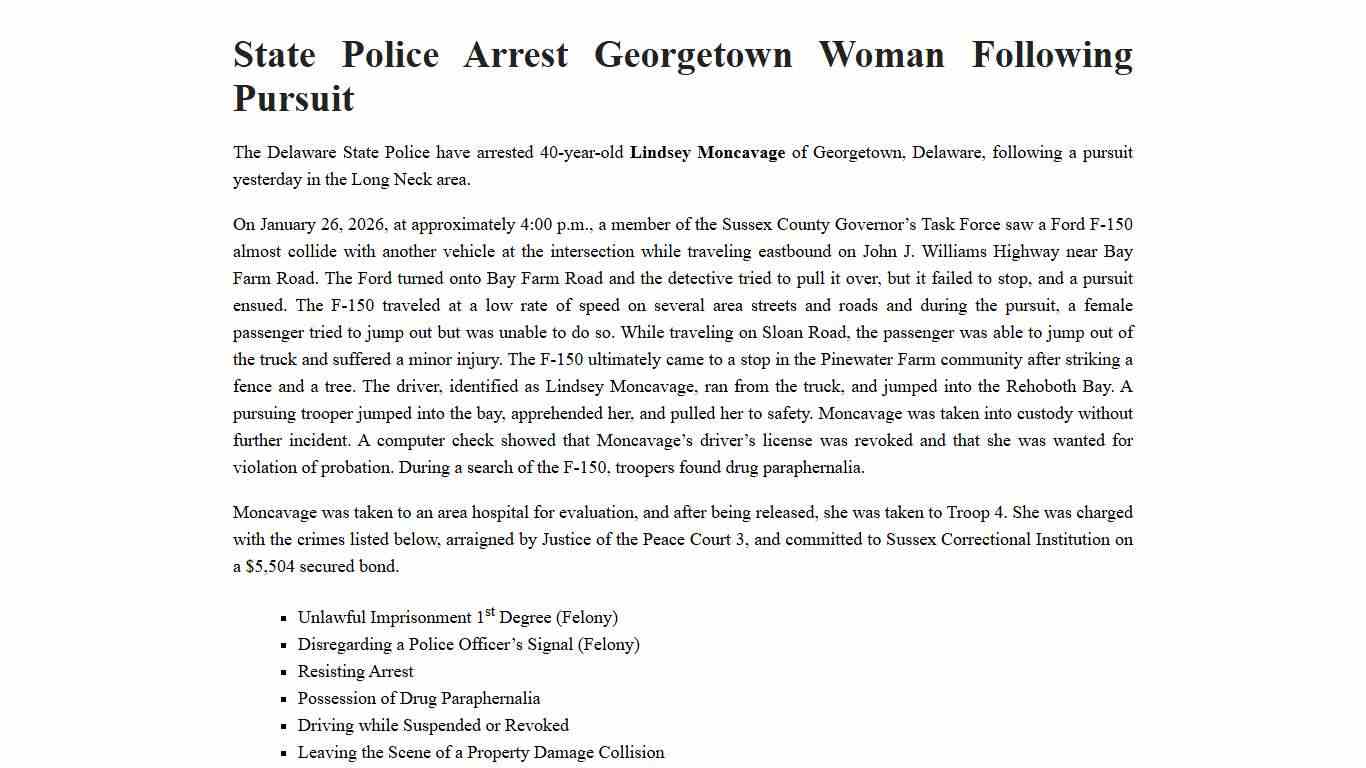 Category: Arrest - Delaware State Police - State of Delaware